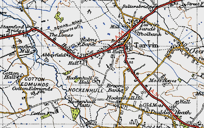 Old map of Tarvin in 1947