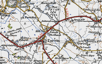 Old map of Tarvin Sands in 1947