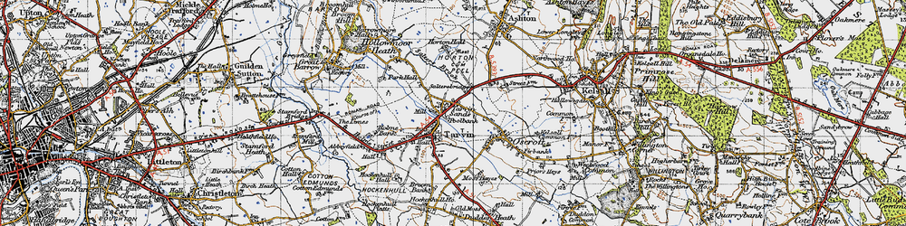 Old map of Tarvin Sands in 1947