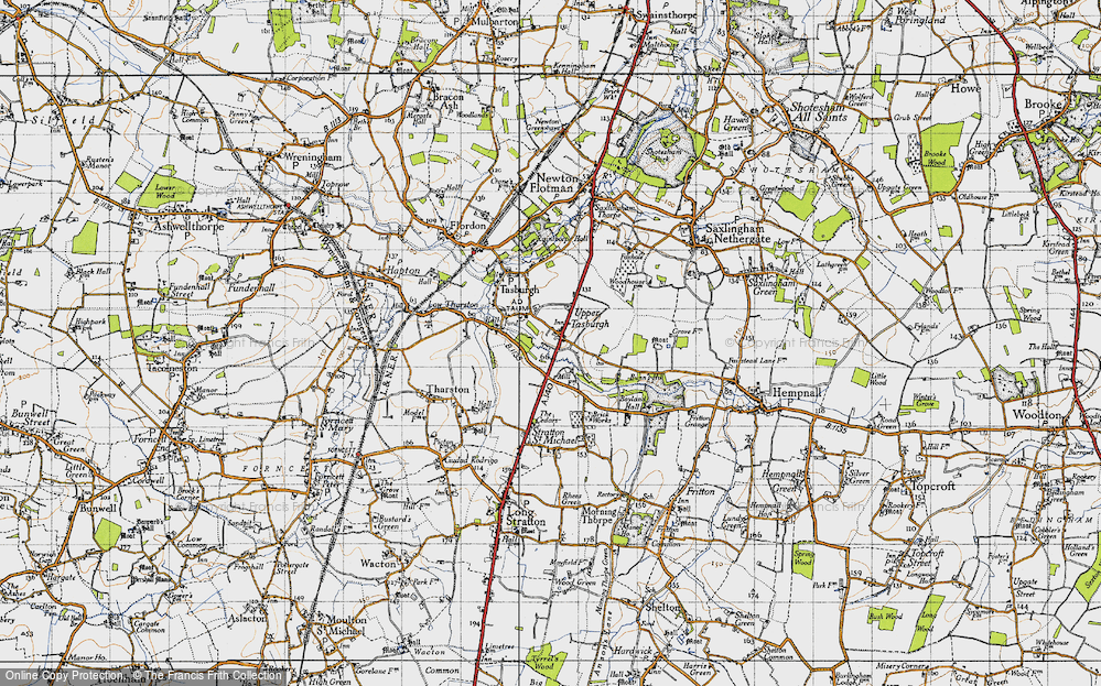 Old Map of Tasburgh, 1946 in 1946