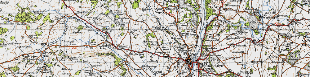 Old map of Tasley in 1946