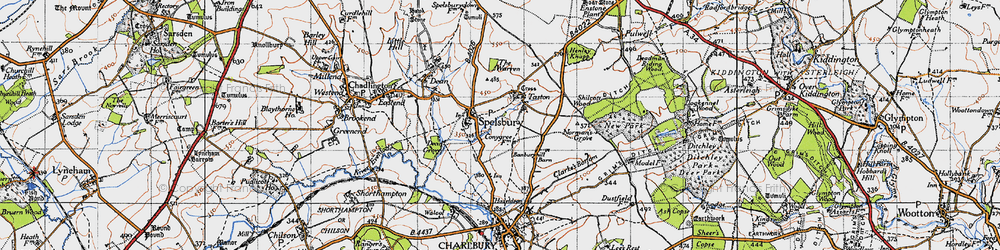 Old map of Taston in 1946