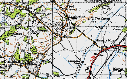 Old map of Tatenhill in 1946