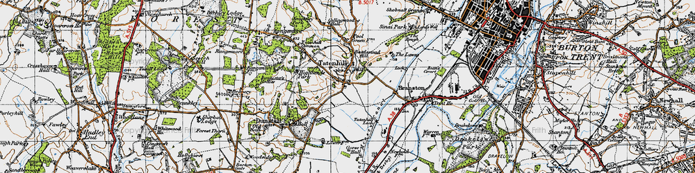 Old map of Tatenhill in 1946