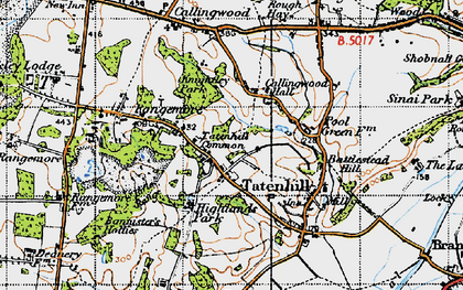 Old map of Tatenhill Common in 1946