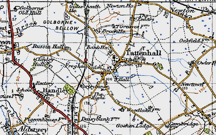 Old map of Tattenhall in 1947