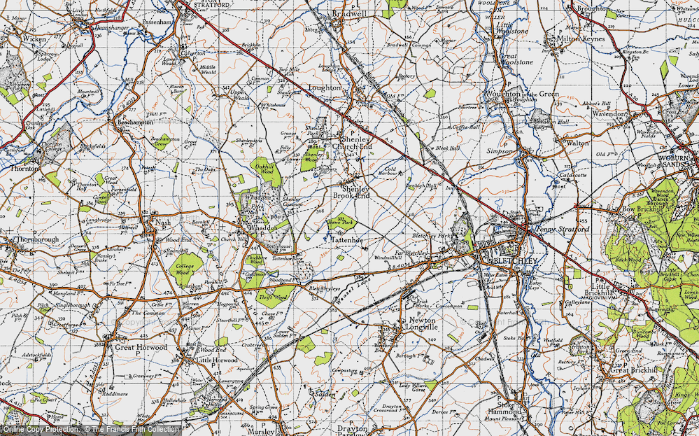 Old Map of Historic Map covering Snelshall West in 1946