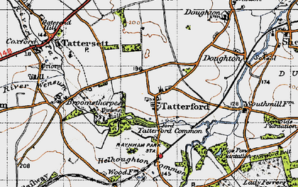 Old map of Tatterford in 1946
