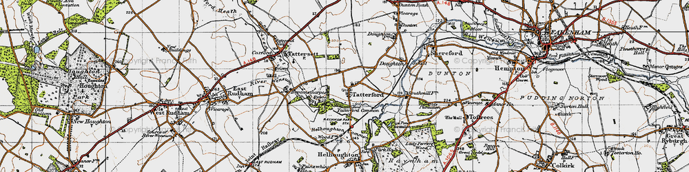 Old map of Tatterford in 1946