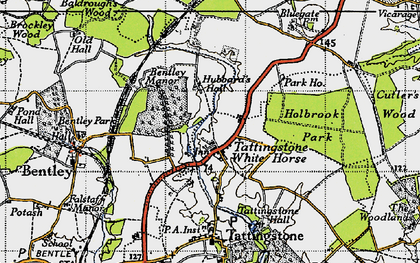 Old map of Tattingstone White Horse in 1946
