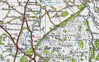 Old map of Tatton Dale in 1947