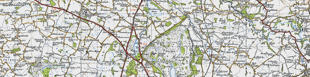 Old map of Tatton Dale in 1947