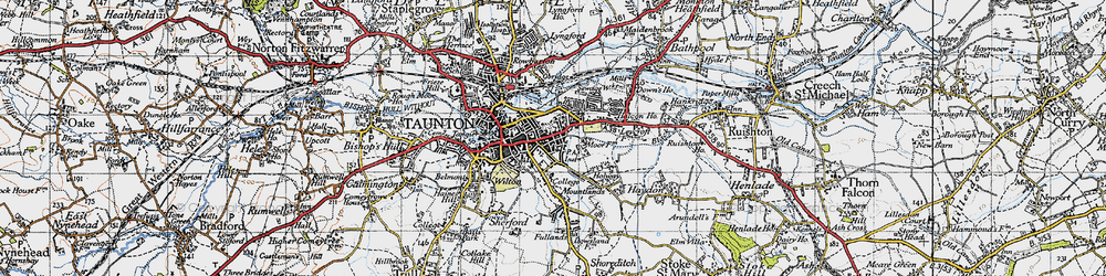 Old map of Taunton in 1946