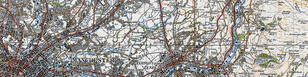 Old map of Taunton in 1947