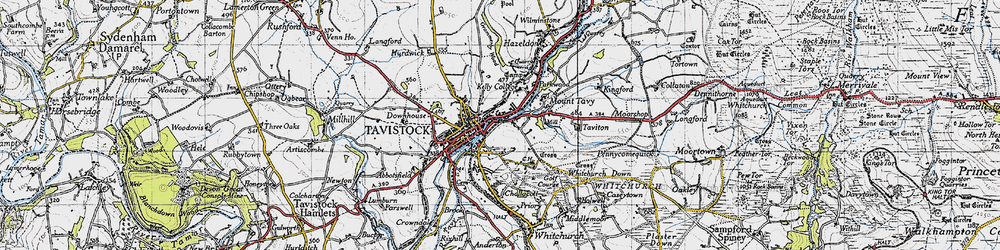 Old map of Tavistock in 1946