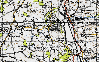 Old map of Tawstock in 1946