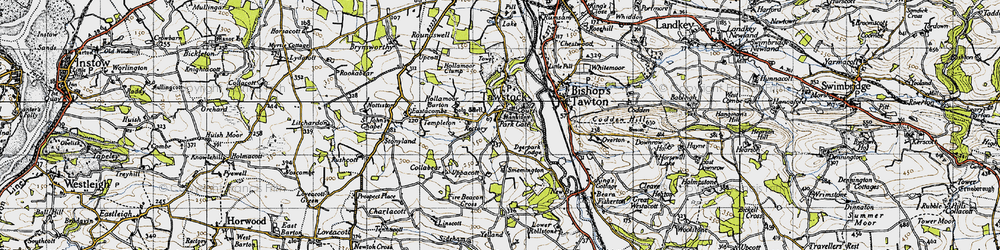 Old map of Tawstock in 1946