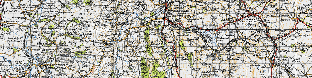 Old map of Taxal Edge in 1947