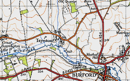 Old map of Taynton in 1946