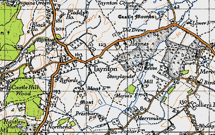 Old map of Taynton in 1947