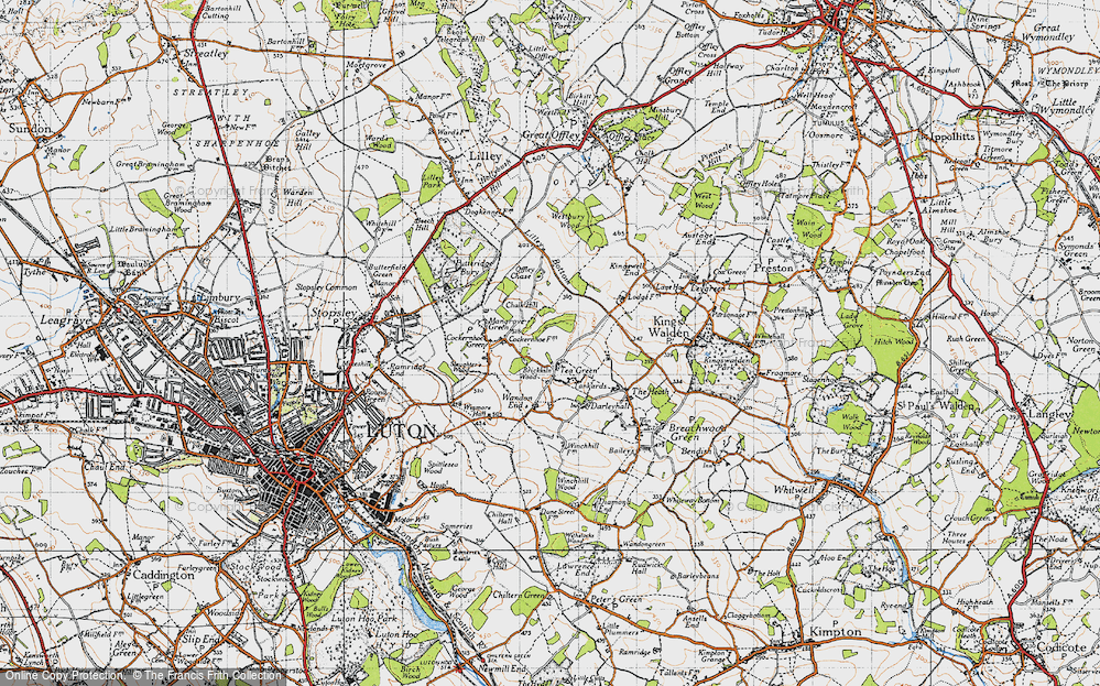 Old Map of Tea Green, 1946 in 1946