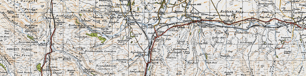 Old map of Tebay in 1947