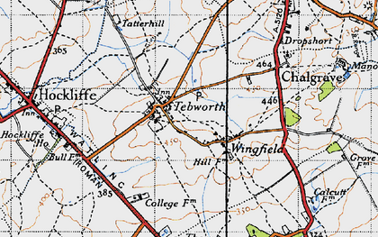 Old map of Tebworth in 1946