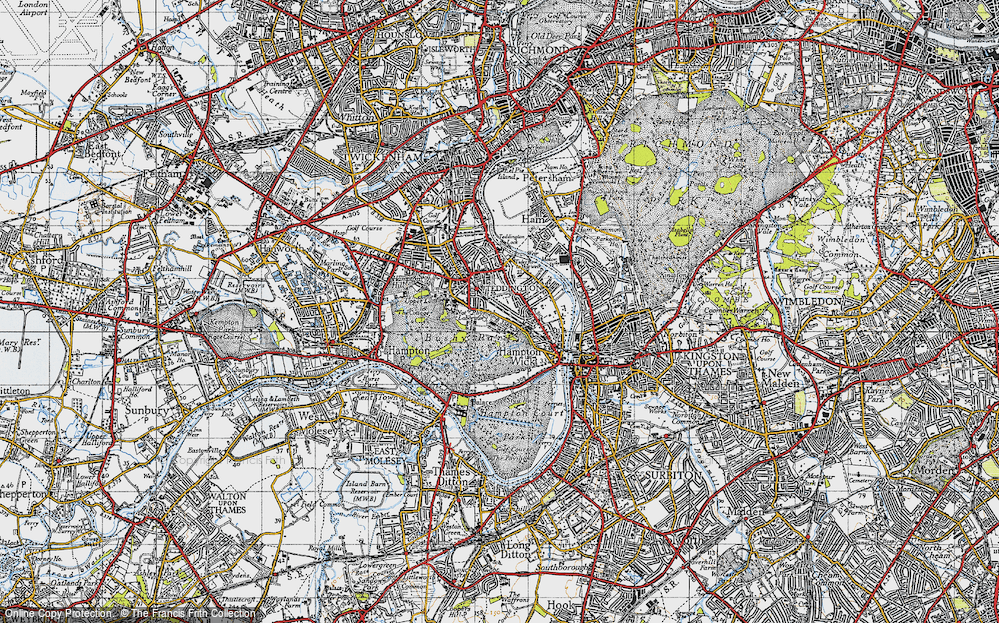 Old Map of Teddington, 1945 in 1945