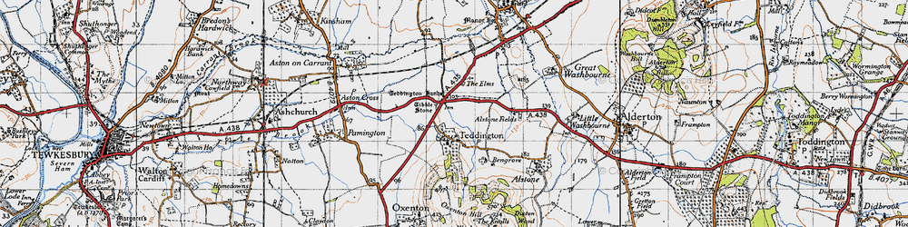 Old map of Teddington in 1946
