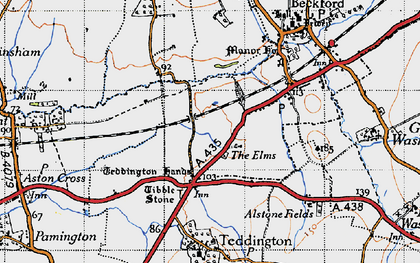 Old map of Teddington Hands in 1946