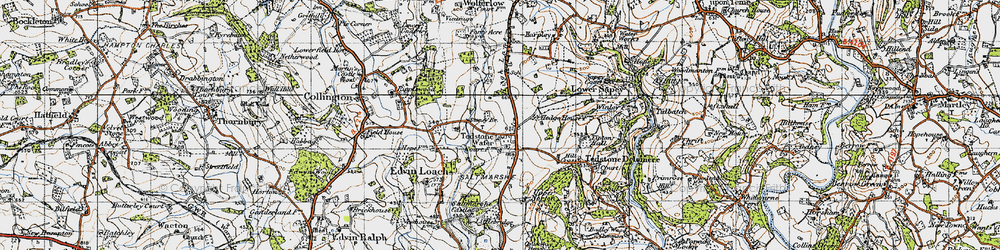 Old map of Tedstone Wafer in 1947