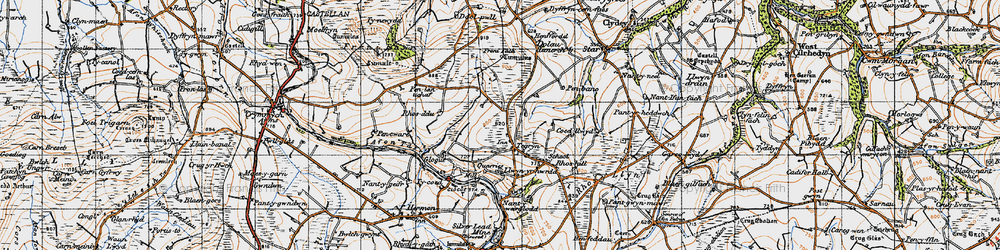 Old map of Tegryn in 1946