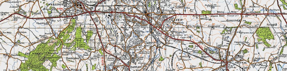 Old map of Telford in 1946