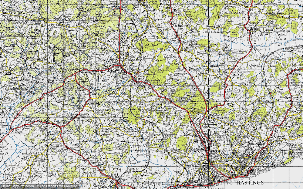 Old Map of Telham, 1940 in 1940
