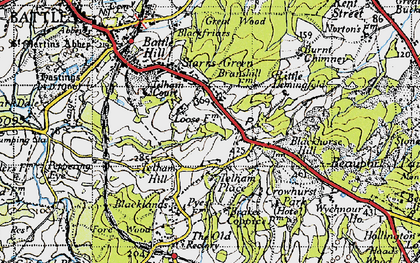 Old map of Telham in 1940