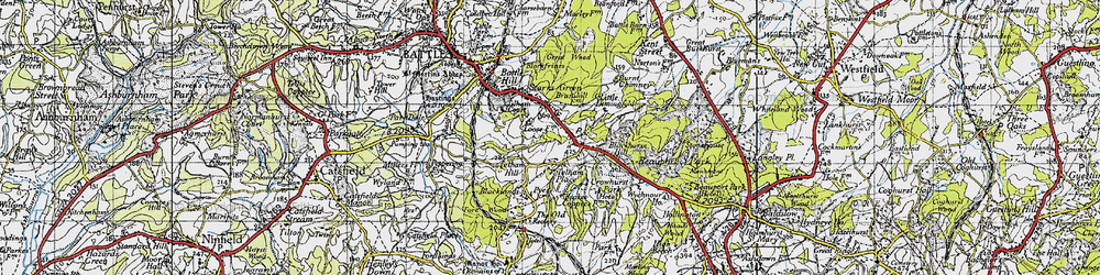 Old map of Blackhorse Hill in 1940