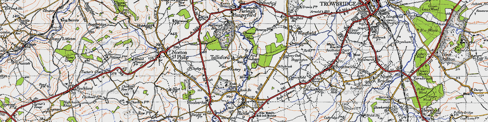 Old map of Tellisford in 1946