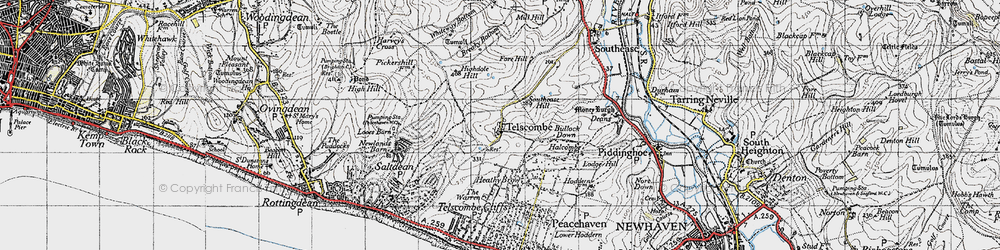 Old map of Bullock Down in 1940