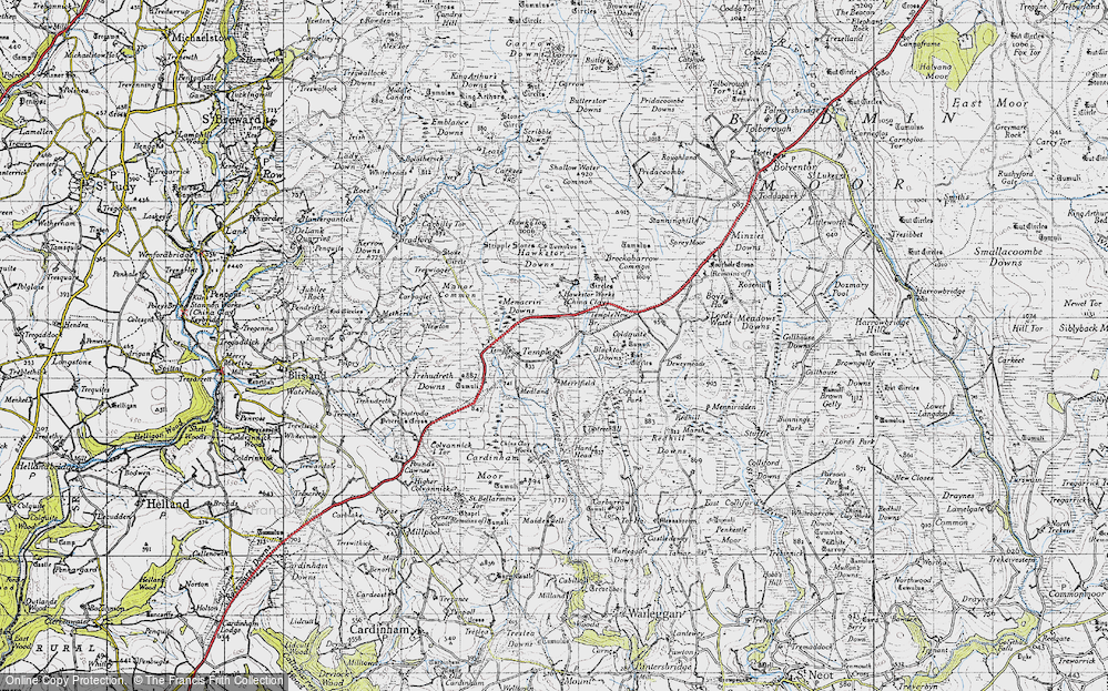 Old Map of Historic Map covering Brockabarrow Common in 1946