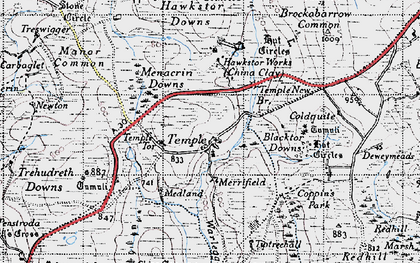 Old map of Blacktor Downs in 1946