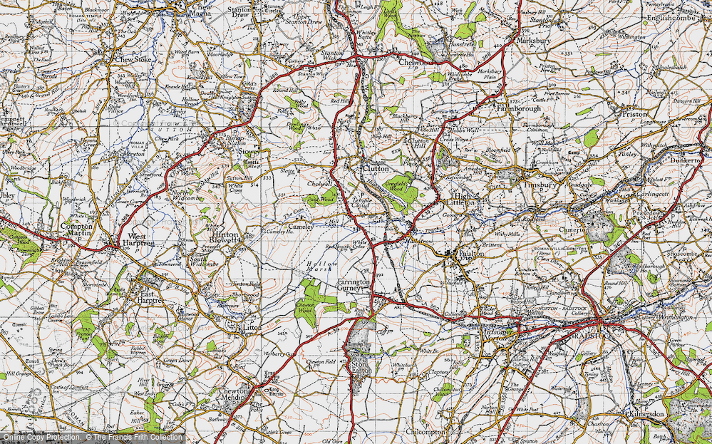 Old Map of Temple Cloud, 1946 in 1946