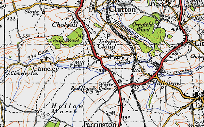 Old map of Temple Cloud in 1946