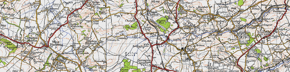 Old map of Temple Cloud in 1946