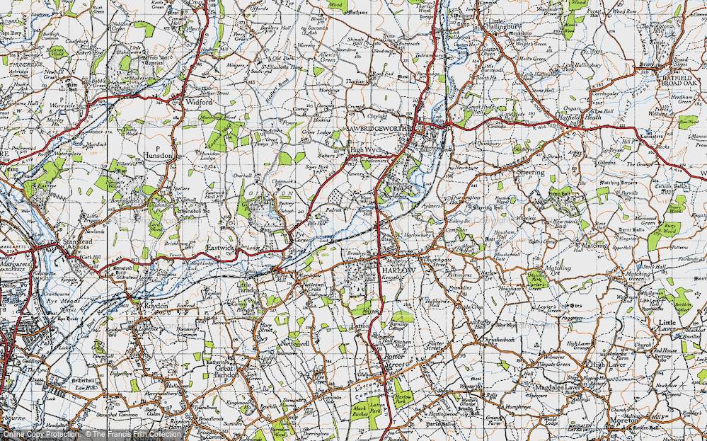 Old Map of Temple Fields, 1946 in 1946