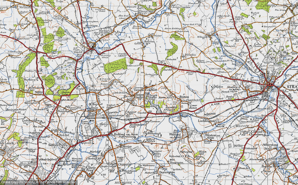 Old Map of Temple Grafton, 1947 in 1947