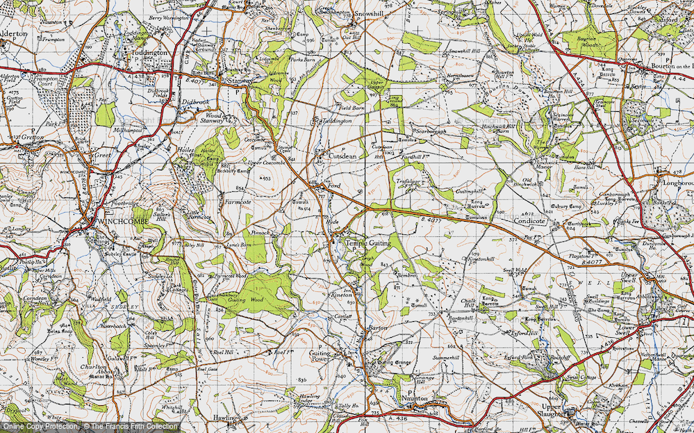 Old Map of Temple Guiting, 1946 in 1946