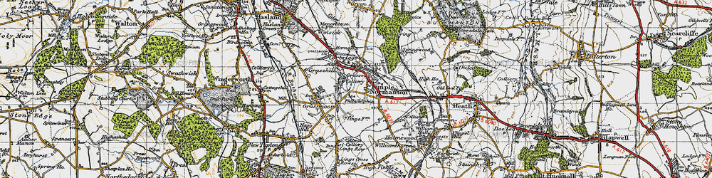Old map of Temple Normanton in 1947