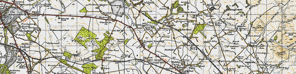 Old map of Acorn Bank in 1947