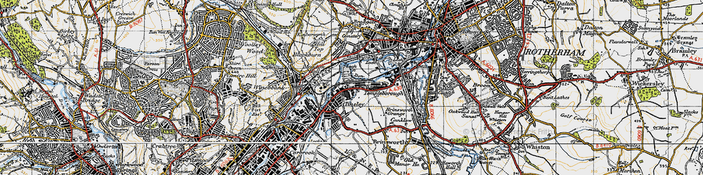 Old map of Templeborough in 1947
