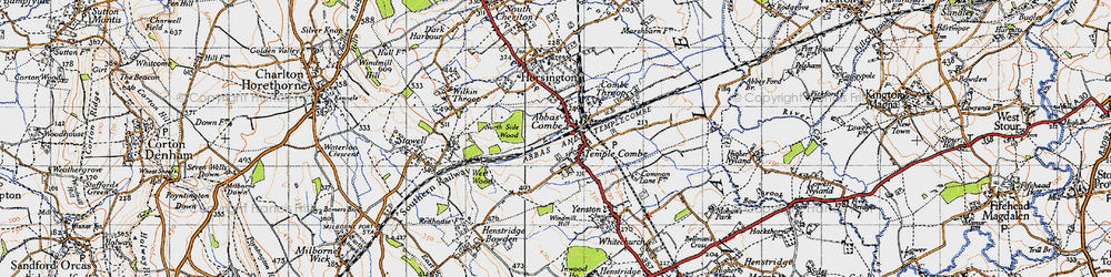 Old map of Templecombe in 1945